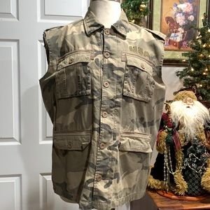 micros clothing co camouflage vest size Large